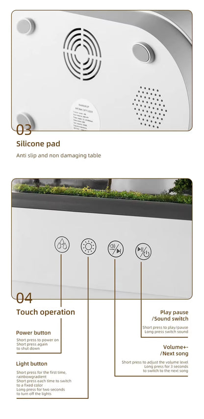 Contenido caja humidificador SomniaDrop — cable USB y manual incluidos